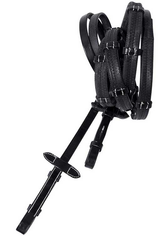 Redini In Gomma John Whitaker | COB Nero | 5/20,3 Cm Con Fermo Martingala | Per Equitazione | Interno In Nylon